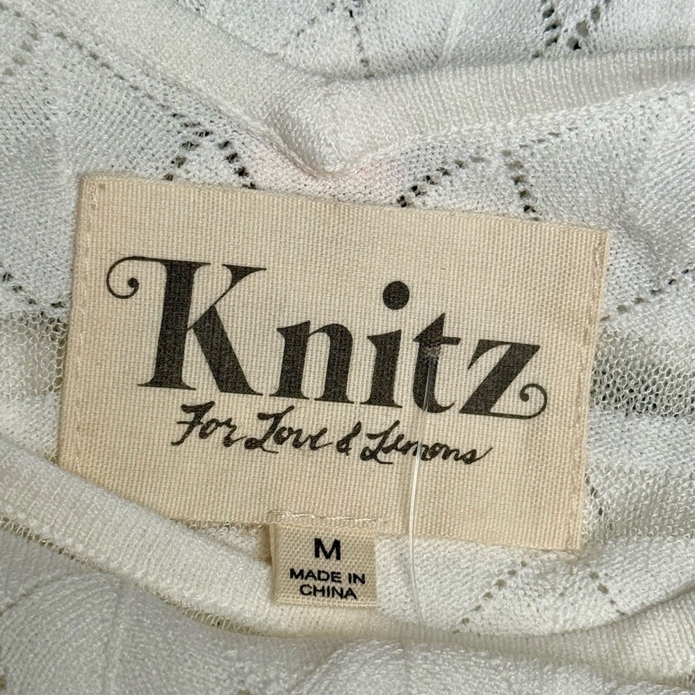 Knitz For Love & Lemons Joni White Dress M Boutique NWT New Cut Outs 2026 SALE - Picture 4 of 9
